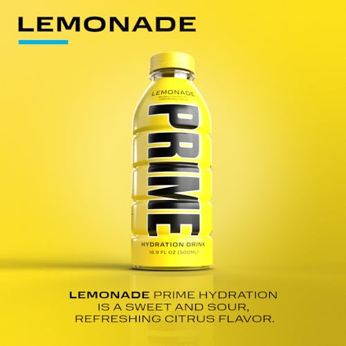 PRIME Hydration LEMONADE, Sports Drinks, Electrolyte Enhanced for Replenishing Fluids, 250mg BCAAs, B Vitamins, Antioxidan...