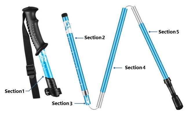 MUXWELL Collapsible Trekking Poles, Aluminum, 38-44 Inches(Compact), 44-52 Inches(Full) Adjustable Height with Quick-Lock,...