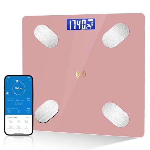 Digital Simple Bathroom Scale, Home Practical Body Fat Scale with Led Display, Body Composition Analyzer with Smartphone A...