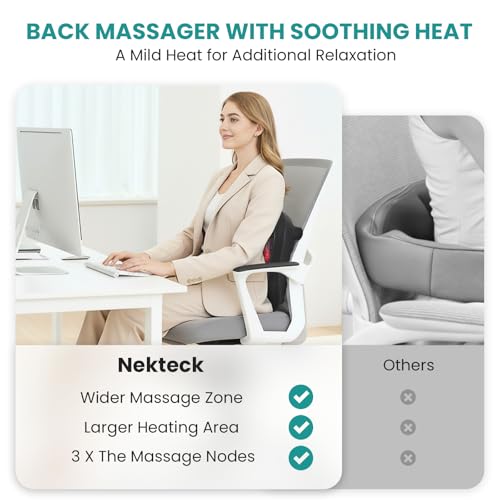 Nekteck Foot Massager with Heat, Shiatsu Heated Electric Kneading Foot Massager Machine for Neuropathy, Plantar Fasciitis,...