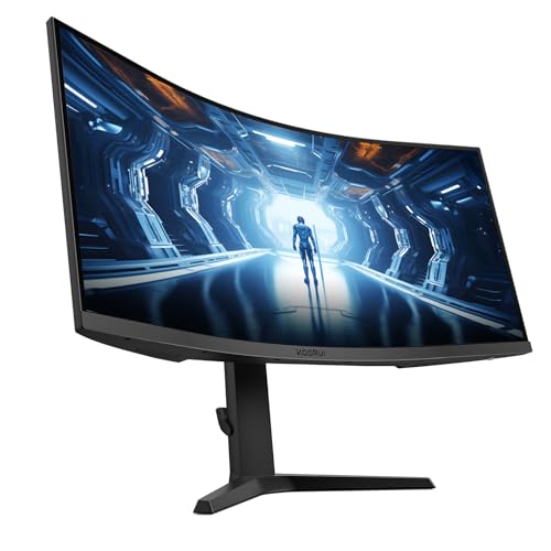 KOORUI 34-inch Curved Ultrawide WQHD 3440×1440 Gaming Monitor, 165Hz 1000R- PIP/PBP, 1ms(MPRT), HDR400, DCI-P3 95%, FreeSync Premium, 1 x DP 1.4 & 2 x HDMI 2.0, Tilt Height Swivel Adjustment, 34E6UC