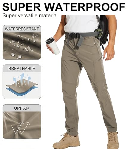 Arunlluta Hiking Pants for Men, Hiking Travel Pants Water-Resistant Mens Work Pants Stretch Quick Dry Lightweight