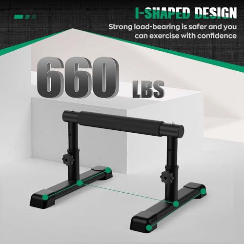 IMAYCC Parallettes Bars, Adjustable 7.5" and 10.6" High Push Up Bars Strength Training For Handstands, Full Planche & Dip...