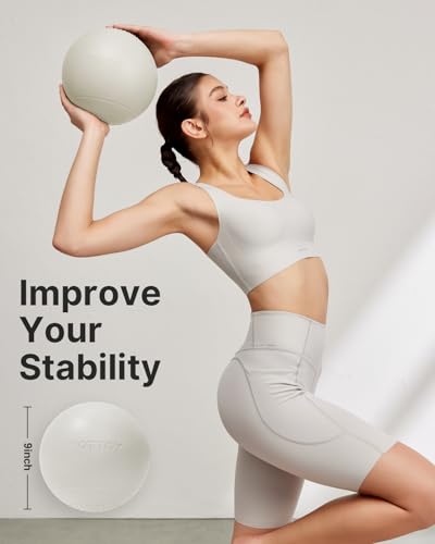 YOTTOY Small Exercise Ball，9-inch Pilates Ball with Anti-Burst Technology for Stability, Ideal for Yoga, Pilates, Physical...