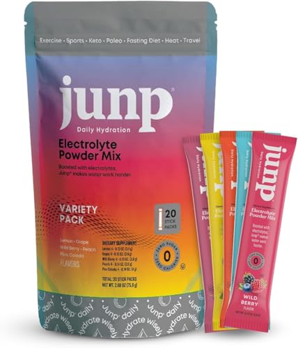 JUNP Sugar Free Electrolytes Powder Packets for Water Instant Hydration Packets with Salt & Potassium, Zero Calorie No Car...