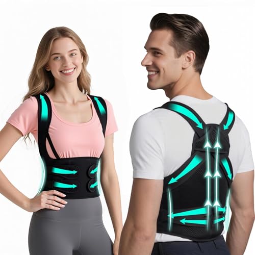 Back Brace Posture Corrector for Women and Men, Upgraded Breathable Full Back Support, Comfortable Shoulder Straightener, ...