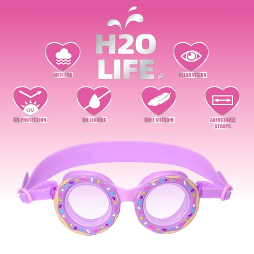 H2O Life Kids Swim Goggles for Girls and Boys Fun Toddler Swimming Eyewear Protection for Children