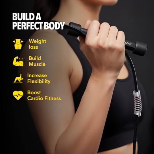 Boldfit Skipping Rope for Men and Women Jumping Rope With Adjustable Height Speed Skipping Rope for Exercise, Gym, Sports ...