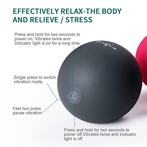 3'' Vibrating Massage Ball - Massage Roller Ball with 5 Speed Vibrations for Muscle and Fitness, Plantar Fasciitis Pain Re...