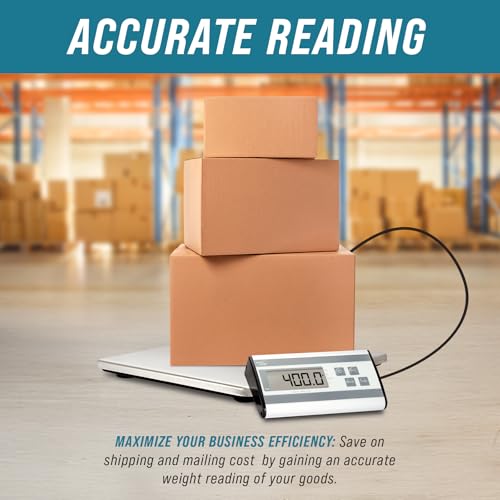 Smart Weigh Digital Postal Shipping Scale, Heavy Duty, 440 lb Capacity, 6 oz Readability, Hold & Tare Function, Stainless ...