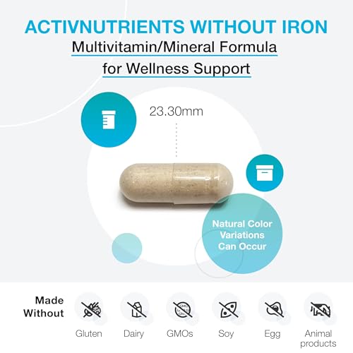 XYMOGEN ActivNutrients Without Iron - Multivitamin Multimineral for Wellness, Immune, Energy and Mood Support - Chelated M...