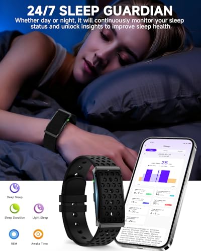 Smart Bracelet for Men Women, Health Activity Fitness Trackers, 24/7 Continuous Blood Pressure/Heart Rate Monitor, 24H Sle...
