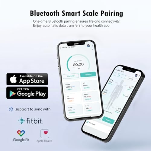 Smart Scale for Body Weight Scale with Body Fat BMI Muscle, NUTRI FIT Digital Bathroom Scale Bluetooth Composition Analysi...