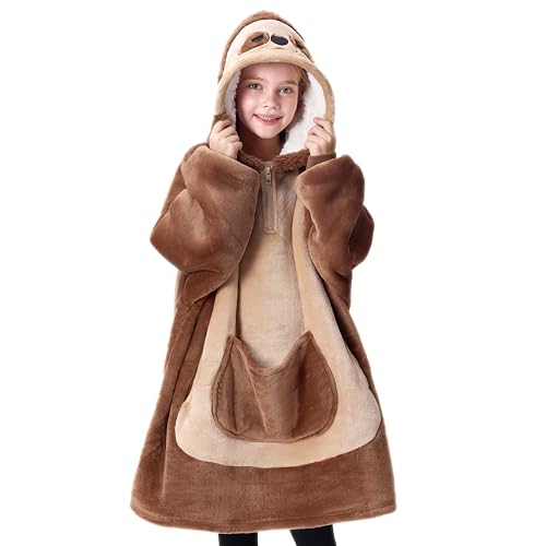Giggling Getup Wearable Blanket Hoodie for Girls and Boys Sherpa Fleece Hooded Blanket Sweatshirt Warm Cozy Sherpa Wearabl...