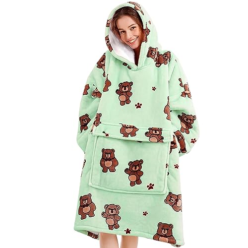 Narecte Cozy Oversized Blanket Hoodie Wearable Blanket Adults Soft Hooded Blanket Hoodie Birthday Gifts for Women Christmas