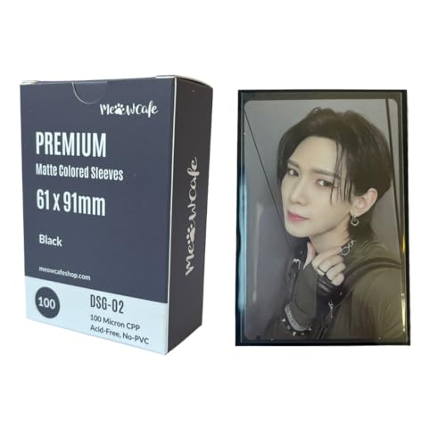 MEOWCAFE Premium 61x91mm Colored Sleeves for Double Sleeving Kpop Photocard, Strong, Thick, High Clarity Kpop Photocard Sl...