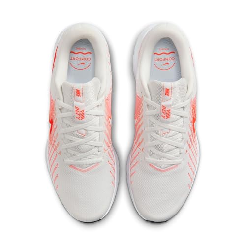 Nike Men's Run Defy Road Running Shoes, Summit White/Bright Crimson-Turf Orange, 8