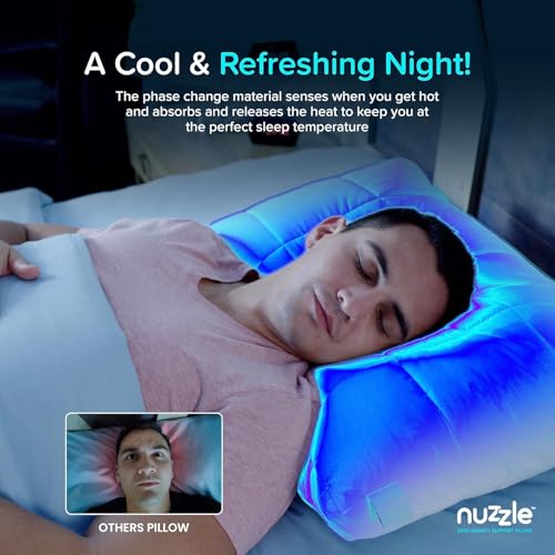Nuzzle Cooling Adjustable Pillow for Side Sleepers, Luxury Standard Size Bed Pillow Hotel Collection - Best Adjust Height ...