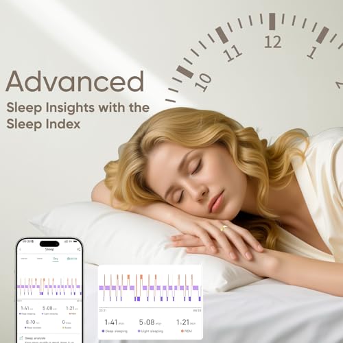 Othelia Smart Ring for Women Men with Sleep Monitoring, Step Counting, Heart Rate, Blood Oxygen, IP68 Waterproof for iPhon...