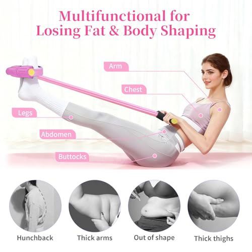 Pedal Resistance Bands with Handles, Upgrade 6-Tubes Manual Tension Training Pedal, Natural Rubber Foot Pedal Resistance B...