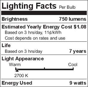 LEDVANCE Sylvania ECO LED Light Bulb, A19 60W Equivalent, Efficient 9W, 7 Year, 750 Lumens, 2700K, Non-Dimmable, Frosted, Soft White - 8 Pack (40821)