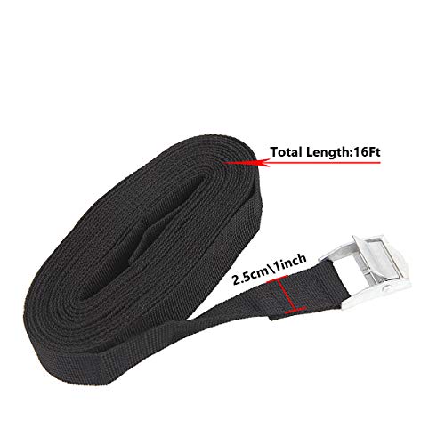 10 Pack Lashing Straps 16ft x 1" Tie Down Straps Cam Buckle Straps Heavy Duty Secure Straps up to 600 lbs for Kayak, Carg...