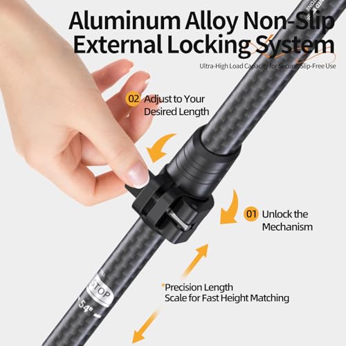 Trekking PoVtsliy Trekking Poles Carbon Fiber, Adjustable Collapsible Ultralight with EVA Grip & Anti-Shock, Hiking Poles ...