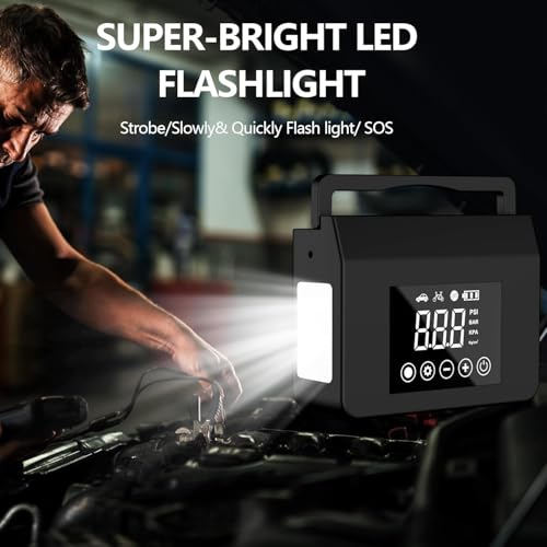 Jump Starter with Air Compressor, 4000A Car Battery Jump Starter(ALL Gas/8.0L Diesel) with 150PSI Tire Inflator 12V Car Ba...