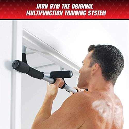 Iron Gym Pull-Up Bar - Total Upper Body Workout Bar for Doorway, Adjustable Width Locking, No Screws Portable Door Frame H...