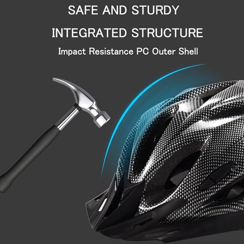 Adult Cycling Bike Helmet, Lightweight and Adjustable with Pads&Visor for Men and Women,Premium Quality Airflow Unisex Bik...