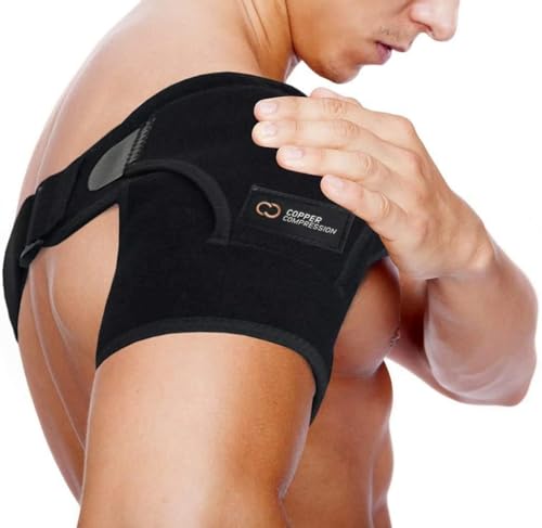 Copper Compression Recovery Shoulder Brace - Immobilizer for Torn Rotator Cuff, AC Joint Pain Relief, Dislocation, Arm Sta...