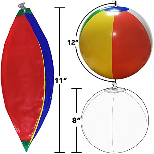 SYZ 12" Beach Balls Bulk - Inflatable Swimming Pool Toys for Kids Birthday Party Supplies Favors Luau Decorations - Blow U...