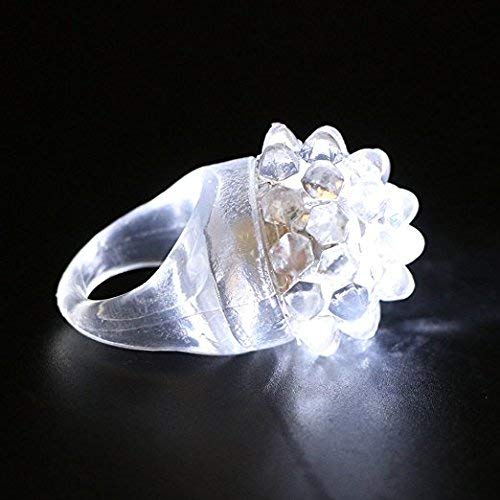 C&H Solutions Shining White Clear LED Flashing Jelly Bumpy Finger Rings (24 Ct)