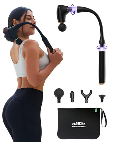 2-in-1 Detachable Percussion Massage Gun with Extension Handle, Back Massager for Pain Relief Deep Tissue Muscle Massager ...