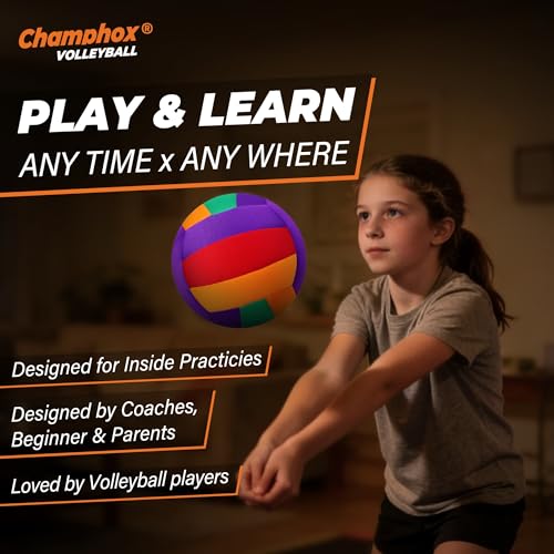 Champhox Soft Indoor Volleyballs for Kids Youth First Learning Volleyalls Realistic Feel Bounce for Practicing Inside The ...