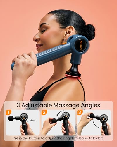 NAPRE Massage Gun with Heat,Massage Gun Deep Tissue with Extension Handle & 3 Adjustable Angles,Valentine's Day Gifts,Hand...