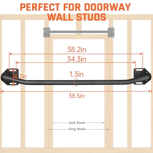 HWOOUSA Pull Up Bar Wall Mounted-Heavy Duty Joist Mounted Pull Up Bar-Premium Strength Training Pull-Up Bars-Fast and Easy...