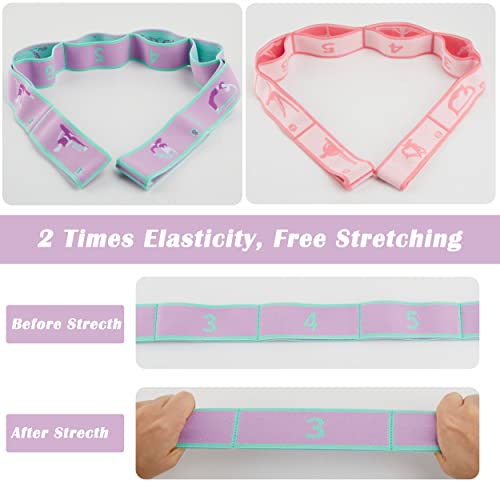 BTAMUD 2 PCS Stretch Strap for Kids Dance Elastic Band for Children Gymnastics Stretching Strap Kids Stretching Bands Mult...