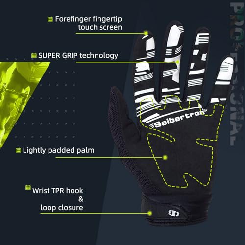 Seibertron Unisex BMX MX ATV MTB Racing Mountain Bike Bicycle Cycling Off-Road/Dirt Bike Gloves Road Racing Motorcycle Mot...