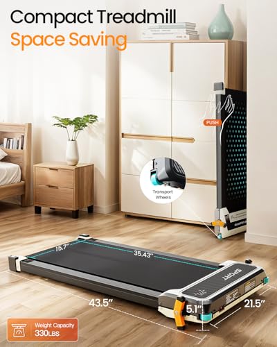 AKLUER Walking Pad with Incline - Dual-Sided 2 in 1 Under Desk Treadmill with Shiatsu Foot Massager, 330LBs Walking Pad Tr...