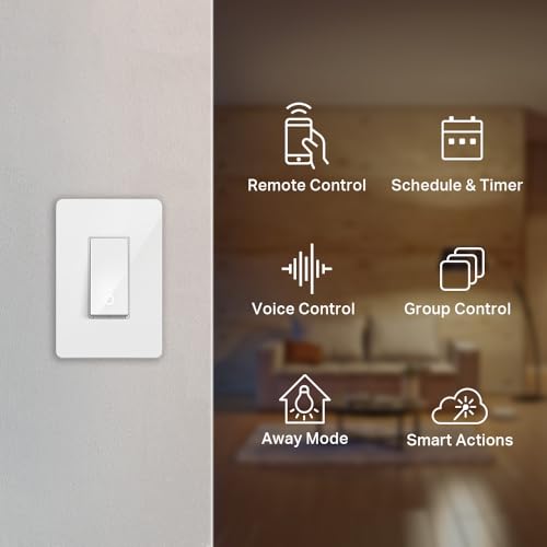 Kasa Smart Light Switch HS200, Single Pole, Needs Neutral Wire, 2.4GHz Wi-Fi Light Switch Works with Google Home, UL Certi...