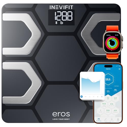 INEVIFIT EROS Bluetooth Body Fat Scale Smart BMI Highly Accurate Digital Bathroom Body Composition Analyzer with Wireless ...