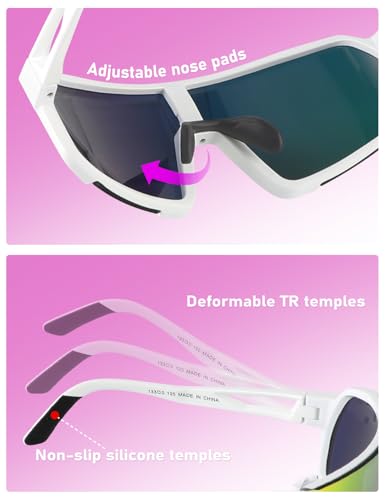 OULAIQI Sports Sunglasses for Men Women,Cycling Glasses UV Protection for Running Softball Volleyball Hiking