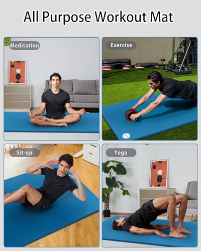 RYTMAT Yoga Mat Thick Wide Yoga Mats for Women Men Large Exercise Mat 78"x35" 1/2 Inch Workout Mat for Home Gym, with Carr...
