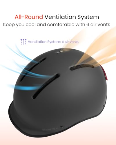Bike Helmet for Adults with Rechargeable Rear Light, Adjustable Cycling Helmet for Men Women Youth - Safety Certified for ...
