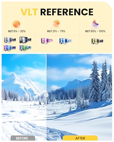 SNOWER Kids Ski Goggles, Anti-Fog Snow Goggles with OTG Design, 100% UV Protection, HD Lens for Kids Boys Girls
