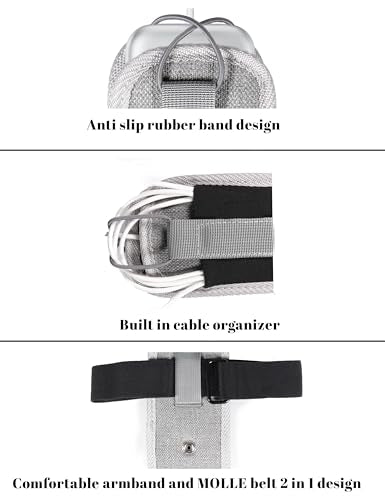 Wearable Pouch for Apple Vision pro Battery Pack, Wearable Holder, Armband Pouch(Tweed Gray)