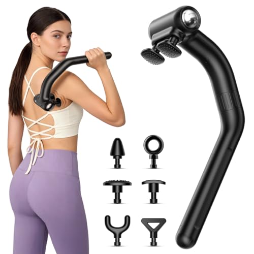 Dual Head Detachable Percussion Massage Gun with Extension Handle, 3-in-1 Back Massager for Pain Relief Deep Tissue with 1...