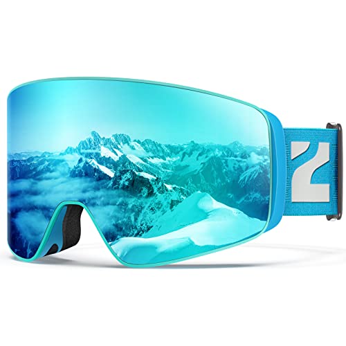 ZIONOR Ski Goggles, X12 100% OTG Snow Goggles Detachable Lens for Men Women Adult