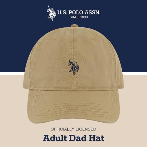U.S. Polo Assn. Baseball Cap, 100% Cotton Adjustable Dad Hat with Small Pony Logo
